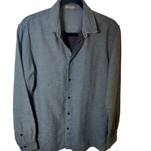 Bottega Veneta Mens Houndstooth Button Down Shirt Black White Made in Italy